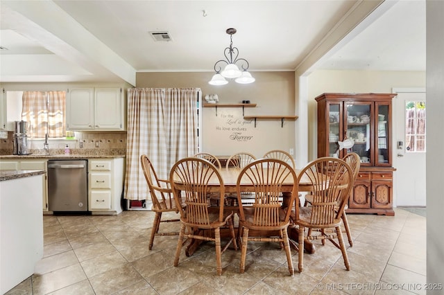 1508 Melissa Cir, Sapulpa, OK 74066 - dining area featuring light tile patterned floors and ornamental molding