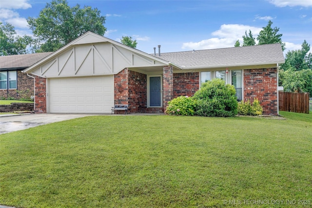 1508 Melissa Cir, Sapulpa, OK 74066 - view of front facade featuring an attached garage, concrete driveway, roof with shingles, and brick siding