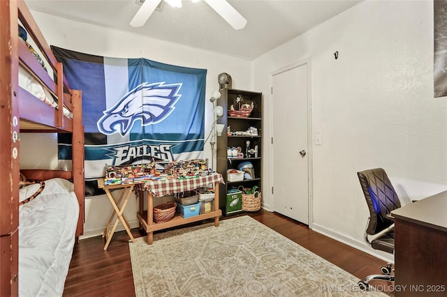 1508 Melissa Cir, Sapulpa, OK 74066 - office area featuring wood finished floors and ceiling fan