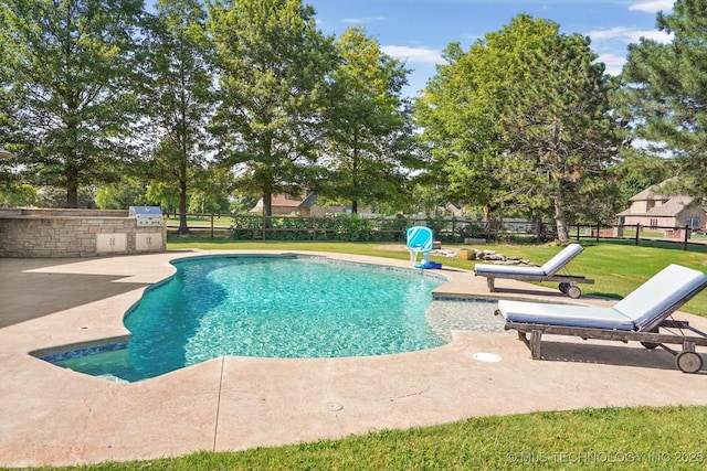 7185 N 194th E Ave, Owasso, OK 74055 - view of pool with area for grilling and a patio area
