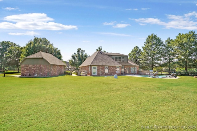 7185 N 194th E Ave, Owasso, OK 74055 - view of yard with an outdoor pool and a patio area