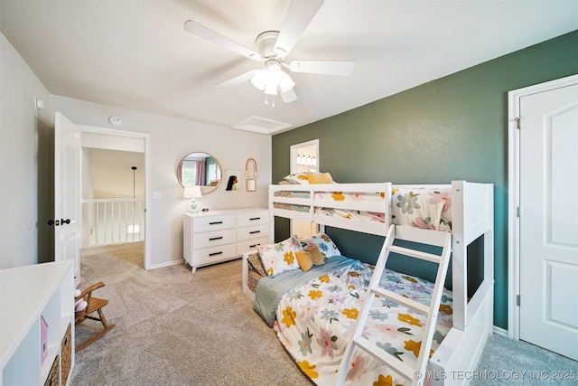 14003 E 87th Pl N, Owasso, OK 74055 - bedroom with light colored carpet and ceiling fan