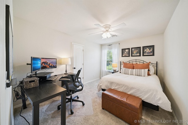14003 E 87th Pl N, Owasso, OK 74055 - bedroom featuring carpet flooring, a desk, and ceiling fan