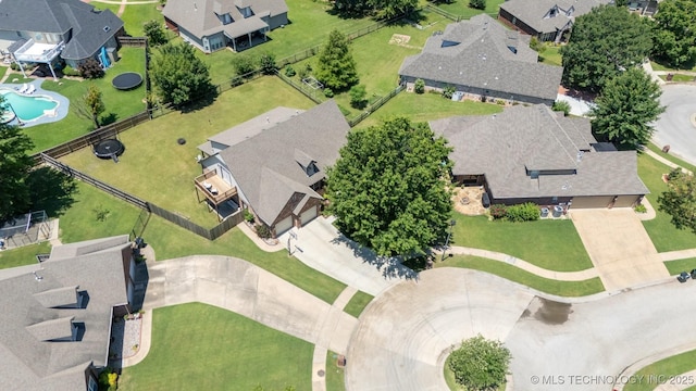 14003 E 87th Pl N, Owasso, OK 74055 - aerial perspective of suburban area featuring a pool area