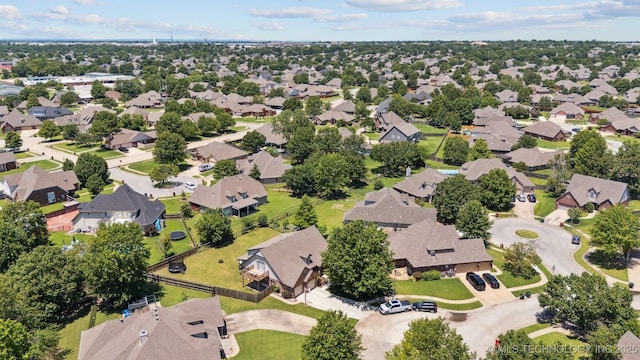 14003 E 87th Pl N, Owasso, OK 74055 - aerial view of property and surrounding area with nearby suburban area