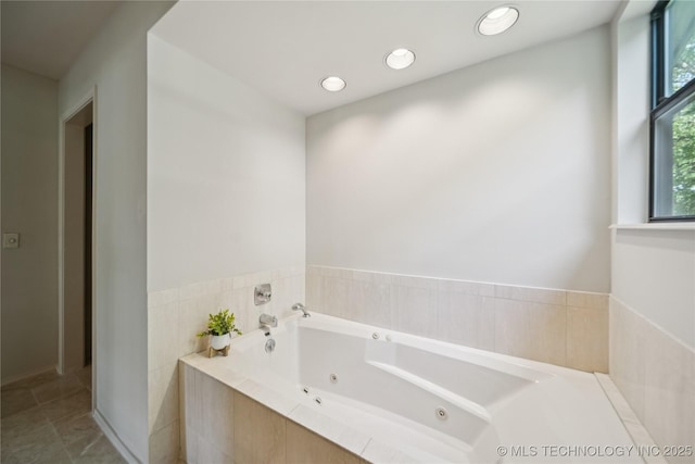 8912 S 70th E Ave, Tulsa, OK 74133 - full bathroom featuring healthy amount of natural light, a jetted tub, and recessed lighting