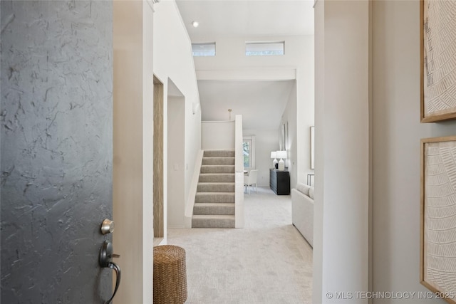 8912 S 70th E Ave, Tulsa, OK 74133 - foyer with carpet flooring and stairs