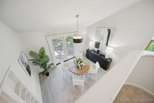 8912 S 70th E Ave, Tulsa, OK 74133 - living area featuring french doors and vaulted ceiling