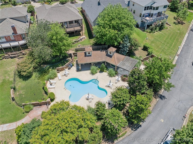7534 S Hudson Pl, Tulsa, OK 74136 - aerial view of residential area with a pool