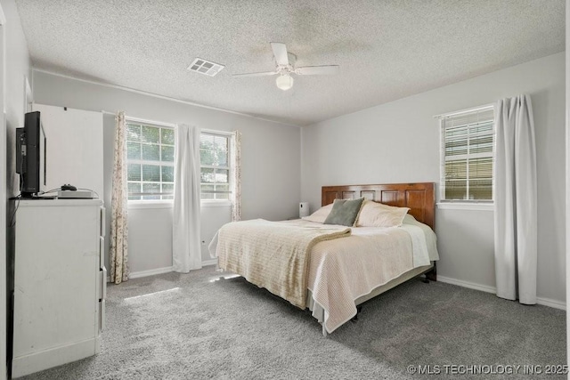 22 Mary St, Kiefer, OK 74041 - bedroom with carpet, a textured ceiling, and a ceiling fan