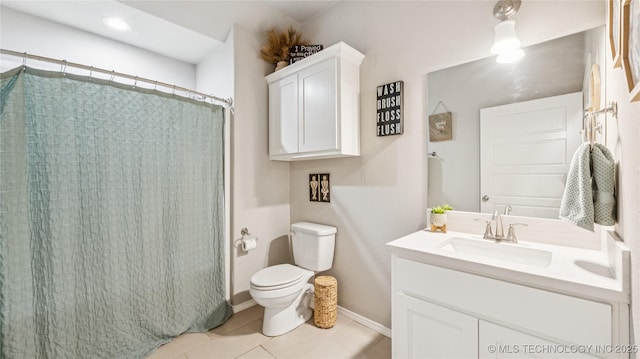 21820 Summit Trl, Claremore, OK 74019 - bathroom with vanity, tile patterned floors, and a shower with curtain