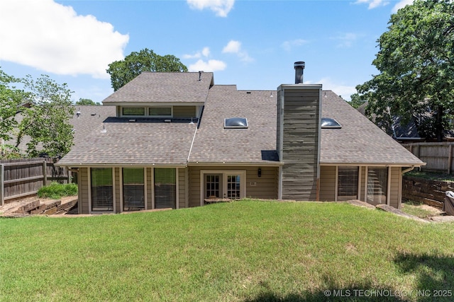 9622 S Maplewood Ave, Tulsa, OK 74137 - rear view of property featuring a chimney and a shingled roof