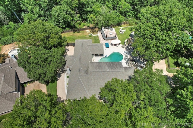 4335 E 87th St, Tulsa, OK 74137 - aerial overview of property's location with a pool area