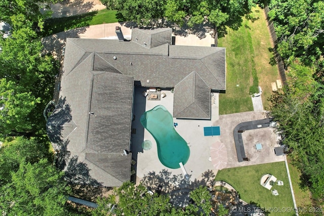 4335 E 87th St, Tulsa, OK 74137 - aerial view of property and surrounding area with a pool area