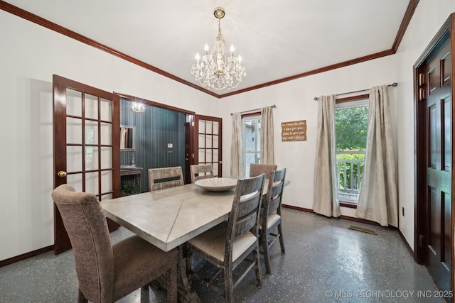 10102 N 147th E Ave, Owasso, OK 74055 - dining room featuring a chandelier and ornamental molding