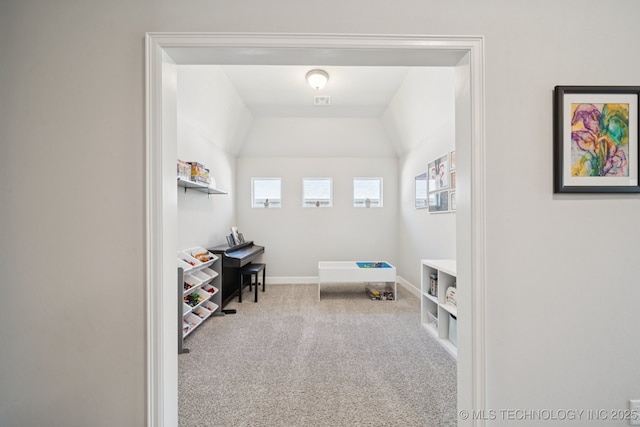 2618 W 115th St S, Jenks, OK 74037 - recreation room with carpet flooring and lofted ceiling