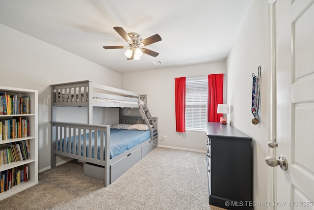 2618 W 115th St S, Jenks, OK 74037 - carpeted bedroom featuring baseboards and ceiling fan