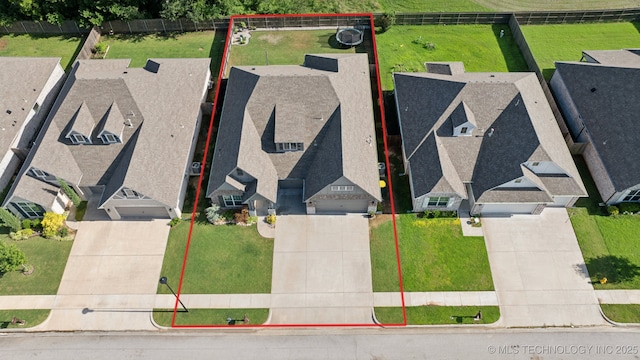 2618 W 115th St S, Jenks, OK 74037 - aerial view of residential area with property boundaries highlighted