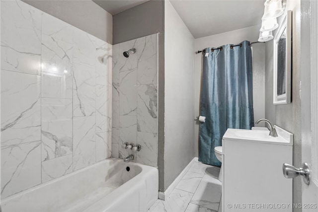 6264 E Latimer St, Tulsa, OK 74115 - bathroom featuring marble look tiles, vanity, and washtub / shower combination