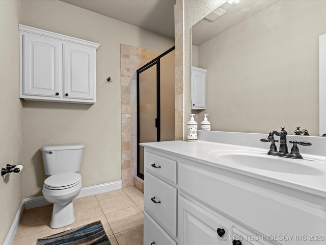 5719 Nottingham Pl, Bartlesville, OK 74006 - bathroom with tiled shower, tile patterned flooring, and vanity