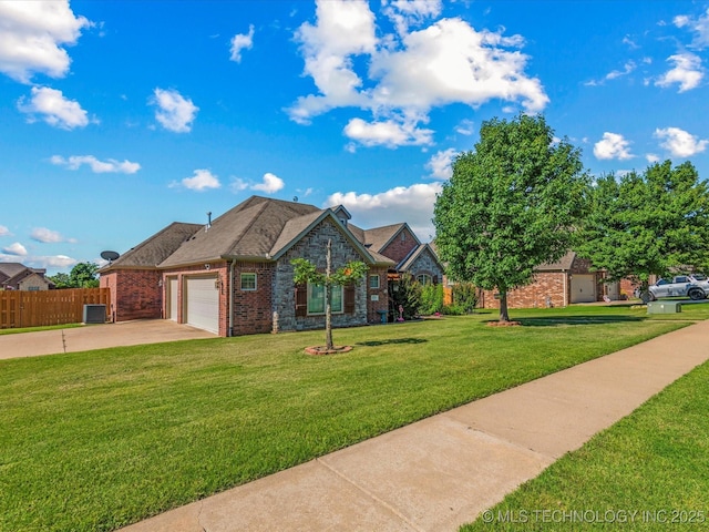 5719 Nottingham Pl, Bartlesville, OK 74006 - view of front of house with brick siding, an attached garage, and concrete driveway