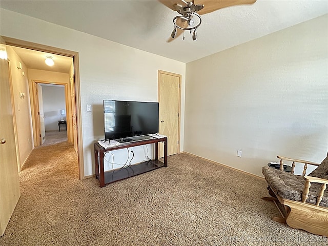 1530 Persimmon, Ardmore, OK 73401 - living area with carpet and ceiling fan