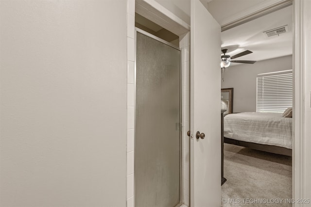 15917 E 131st St Unit 93, Broken Arrow, OK 74011 - ensuite bathroom with a shower stall and a ceiling fan