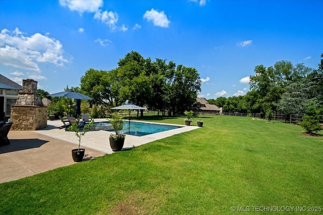 6797 Hummingbird Ct, Owasso, OK 74055 - outdoor pool featuring an outdoor stone fireplace, a patio, a fenced backyard, and a gazebo
