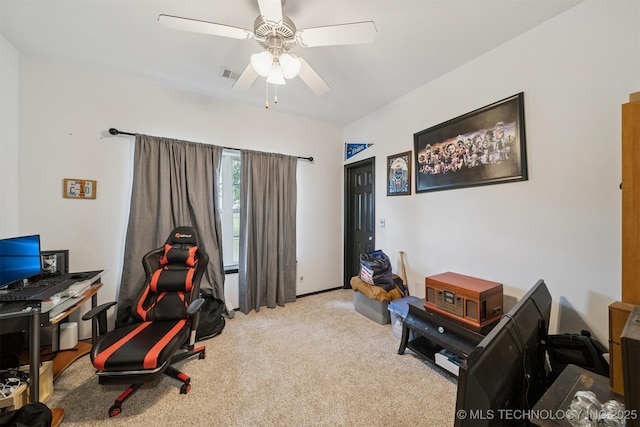 1018 W Evergreen St, Skiatook, OK 74070 - workout area with carpet flooring and ceiling fan