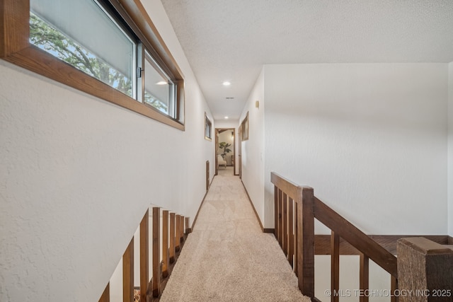12526 S 12th St, Jenks, OK 74037 - hallway with an upstairs landing, light colored carpet, and recessed lighting