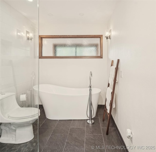 12526 S 12th St, Jenks, OK 74037 - bathroom with a soaking tub and marble look tiles