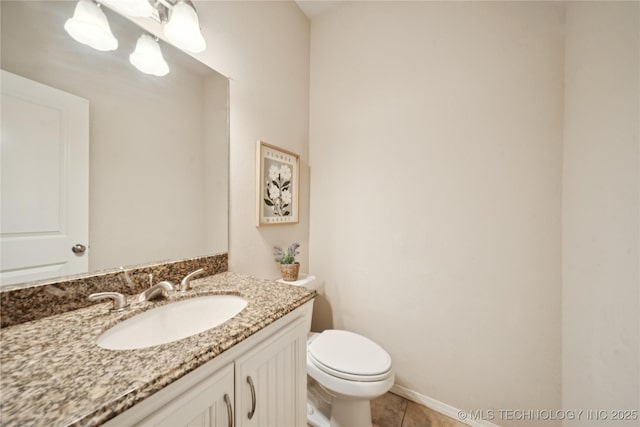 8404 E 98th Pl, Tulsa, OK 74133 - half bathroom with vanity and tile patterned floors