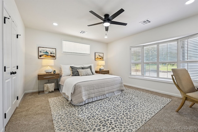 10 E 31st Pl, Sand Springs, OK 74063 - carpeted bedroom with recessed lighting and ceiling fan