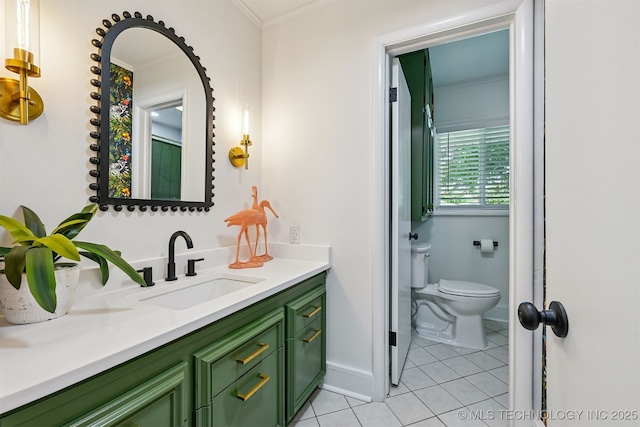 10 E 31st Pl, Sand Springs, OK 74063 - bathroom featuring tile patterned flooring, vanity, and crown molding