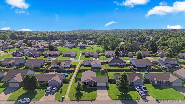8745 S 261st E Ave, Broken Arrow, OK 74014 - aerial view of residential area featuring a forest