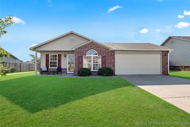 8745 S 261st E Ave, Broken Arrow, OK 74014 - view of front facade featuring brick siding, a garage, driveway, and covered porch