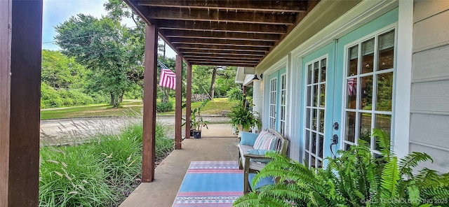108256 Pike St, Checotah, OK 74426 - view of patio / terrace featuring french doors