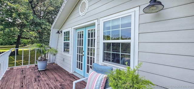 108256 Pike St, Checotah, OK 74426 - wooden deck featuring french doors