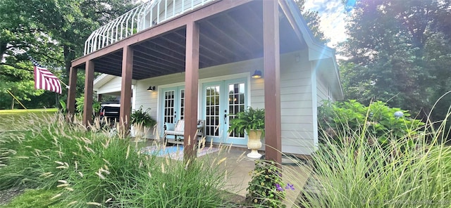 108256 Pike St, Checotah, OK 74426 - view of home's exterior with french doors and a wooden deck