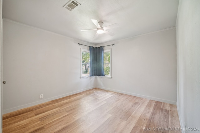 2837 E Admiral Ct, Tulsa, OK 74110 - unfurnished room with a ceiling fan, light wood-type flooring, and ornamental molding