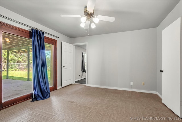 2900 S Cedar Ct, Broken Arrow, OK 74012 - carpeted spare room with baseboards and ceiling fan