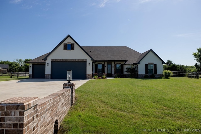 7141 E 138th Pl, Collinsville, OK 74021 - modern inspired farmhouse with driveway, an attached garage, stucco siding, and a shingled roof