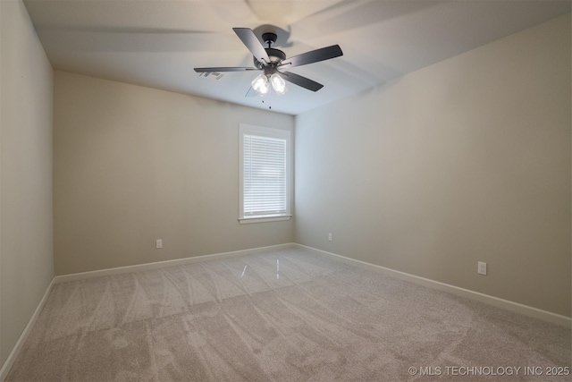 7141 E 138th Pl, Collinsville, OK 74021 - spare room featuring light carpet and ceiling fan
