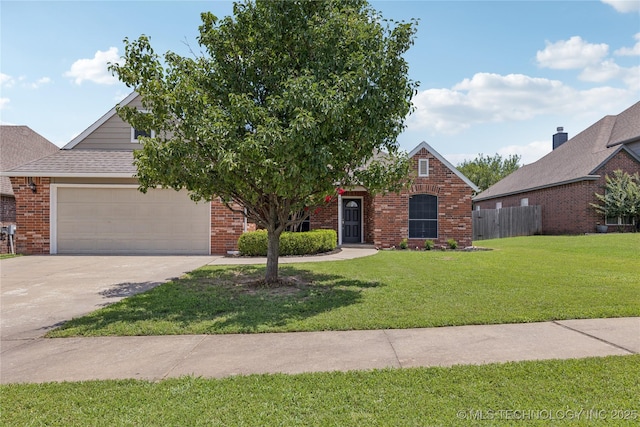 2629 S 13th St, Broken Arrow, OK 74012 - view of front of home with an attached garage, concrete driveway, and brick siding