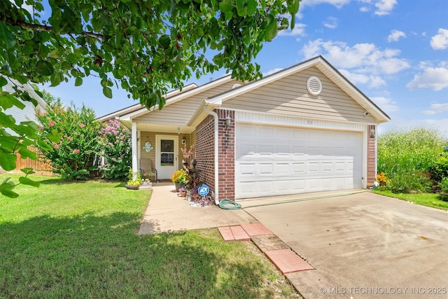 93 W Fairlane Pl, Sapulpa, OK 74066 - ranch-style house with brick siding, a garage, and driveway