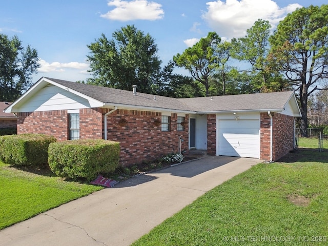 126 Birch Dr, Mannford, OK 74044 - single story home featuring an attached garage, driveway, and brick siding