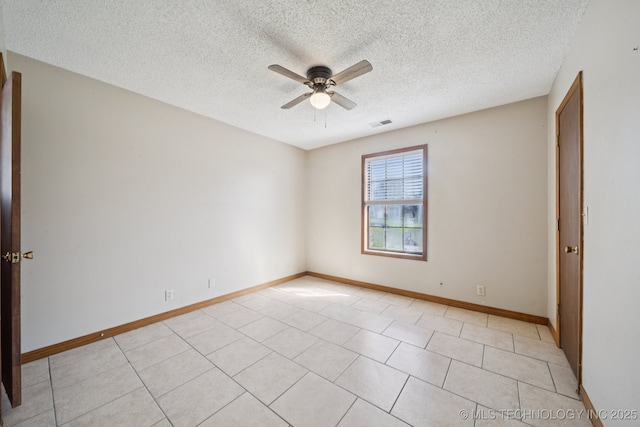 126 Birch Dr, Mannford, OK 74044 - unfurnished room with a ceiling fan, a textured ceiling, and light tile patterned floors