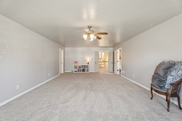 8702 N 140th Ter, Owasso, OK 74055 - living area with ceiling fan and carpet floors