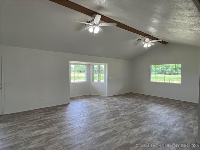 16547 County Road 1600, Ada, OK 74820 - empty room featuring ceiling fan, wood finished floors, and a textured ceiling