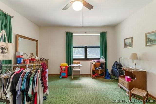 12725 S 168th E Ave, Broken Arrow, OK 74011 - rec room featuring carpet and ceiling fan